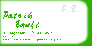 patrik banfi business card